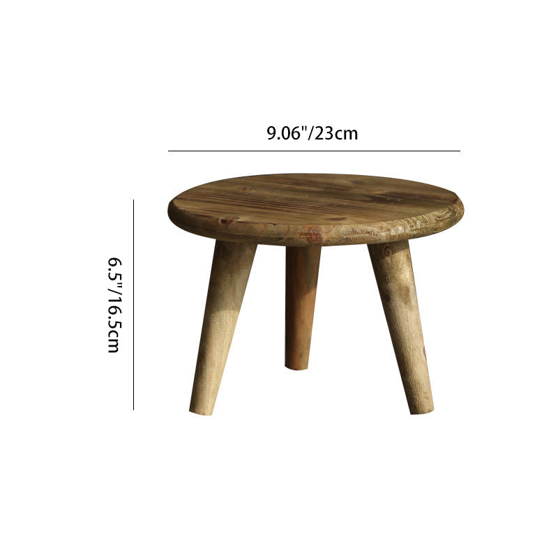Modern Minimalist Round Solid Wood Stool — Low Profile, Sturdy for Living Room