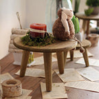 Modern Minimalist Round Solid Wood Stool — Low Profile, Sturdy for Living Room