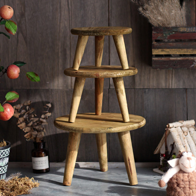 Modern Minimalist Round Solid Wood Stool — Low Profile, Sturdy for Living Room