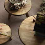 Modern Minimalist Round Solid Wood Stool — Low Profile, Sturdy for Living Room