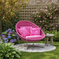 Tumbona reclinable moderna minimalista con estructura de aleación de aluminio curvada y cuerda de polipropileno – Respaldo y reposabrazos duraderos para jardín