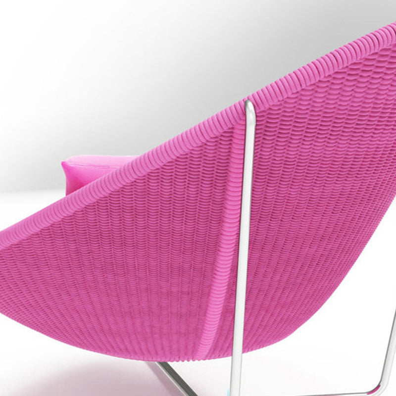 Tumbona reclinable moderna minimalista con estructura de aleación de aluminio curvada y cuerda de polipropileno – Respaldo y reposabrazos duraderos para jardín