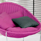 Tumbona reclinable moderna minimalista con estructura de aleación de aluminio curvada y cuerda de polipropileno – Respaldo y reposabrazos duraderos para jardín