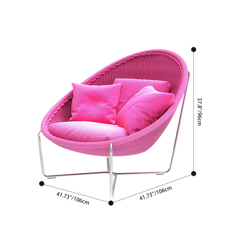 Tumbona reclinable moderna minimalista con estructura de aleación de aluminio curvada y cuerda de polipropileno – Respaldo y reposabrazos duraderos para jardín