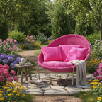 Tumbona reclinable moderna minimalista con estructura de aleación de aluminio curvada y cuerda de polipropileno – Respaldo y reposabrazos duraderos para jardín