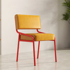 Traditional Vintage Rectangular Seat Cushion Carbon Steel Oil-Waxed Leather Sponge Dining Chair Backrest For Dining Room