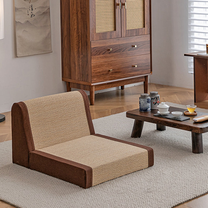 Sillón reclinable tradicional japonés de tatami rectangular con respaldo de esponja de bambú para sala de estar
