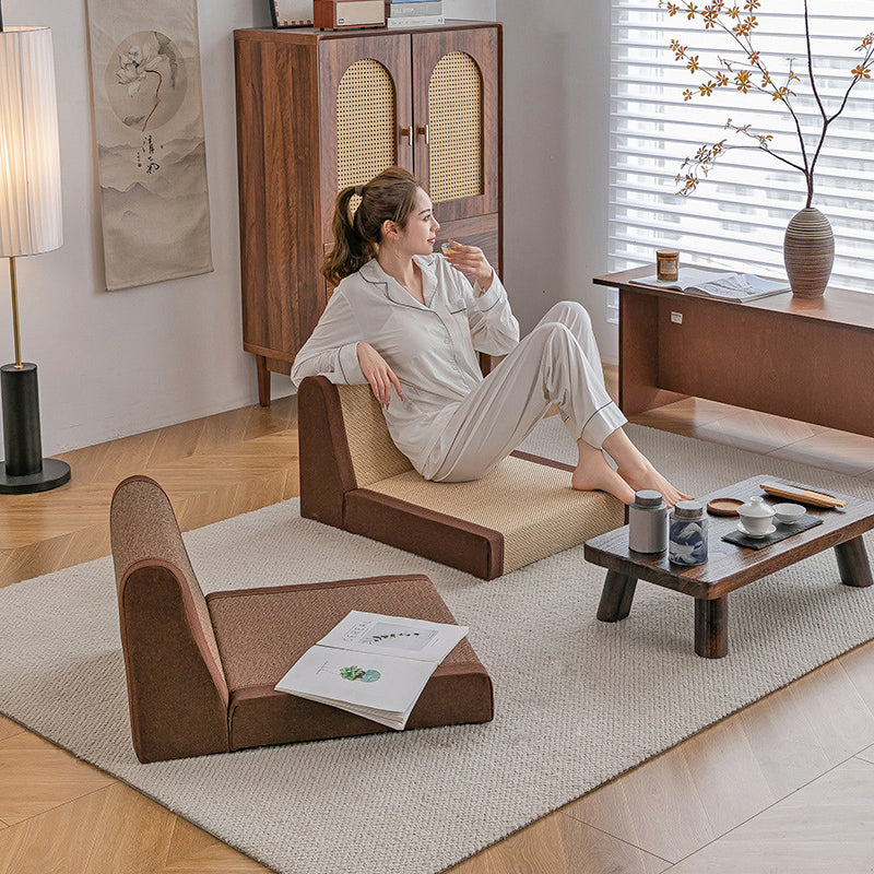 Traditional Japanese Tatami Rectangular Bamboo Sponge Lounge Chair Backrest For Living Room