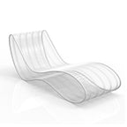 Tumbona de Jardín Moderna Minimalista Curva de Aleación de Aluminio con Respaldo Acolchado de Tela