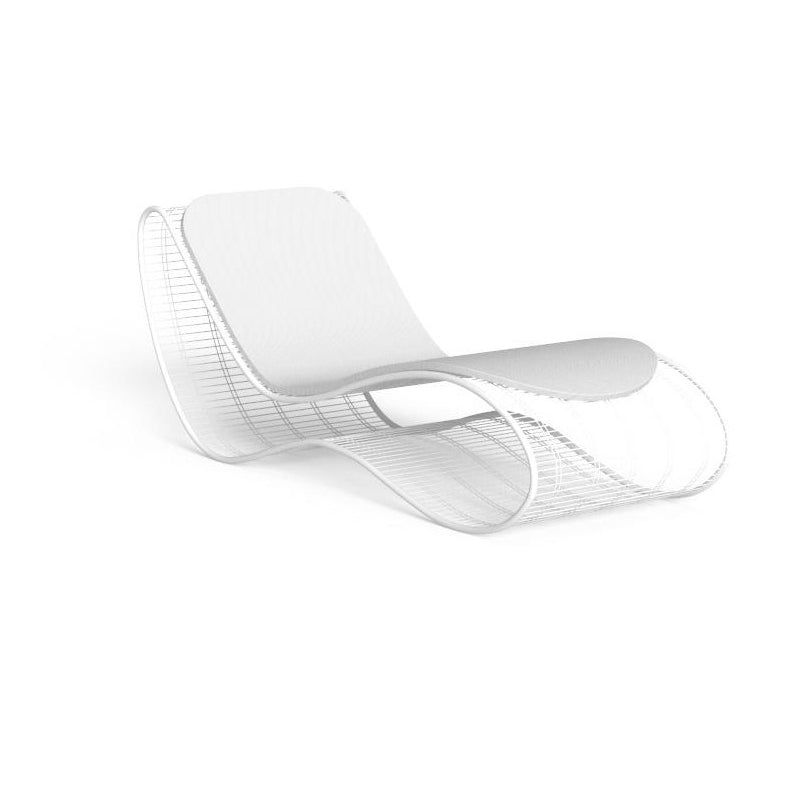 Tumbona de Jardín Moderna Minimalista Curva de Aleación de Aluminio con Respaldo Acolchado de Tela