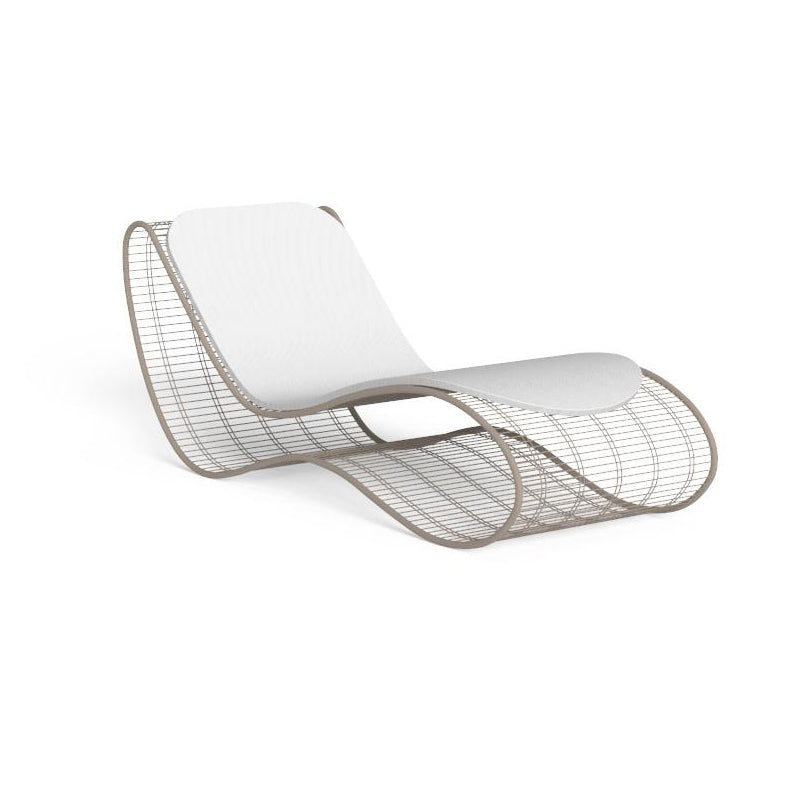 Tumbona de Jardín Moderna Minimalista Curva de Aleación de Aluminio con Respaldo Acolchado de Tela