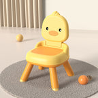 Modern Minimalist Square Cushion Stool with PU Leather and Polypropylene, Low-Back Kids' Backrest Stool for Living Room