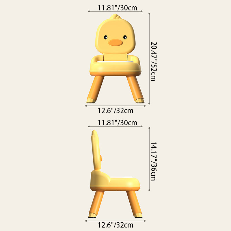 Modern Minimalist Square Cushion Stool with PU Leather and Polypropylene, Low-Back Kids' Backrest Stool for Living Room
