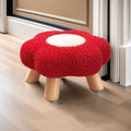 Contemporary Kids' Flower-Shaped Lamb-Fleece Stool – Stackable, Low-Profile, Backless & Armless for Living Room & Bedroom