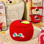 Modern Velvet Apple-Shaped Low Stool with Hidden Storage – MDF Living Room Accent