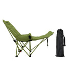 Moon Foldable Camping Recliner with Footrest & Backrest – Modern Minimalist Fabric & Carbon Steel Frame for Outdoor Patio