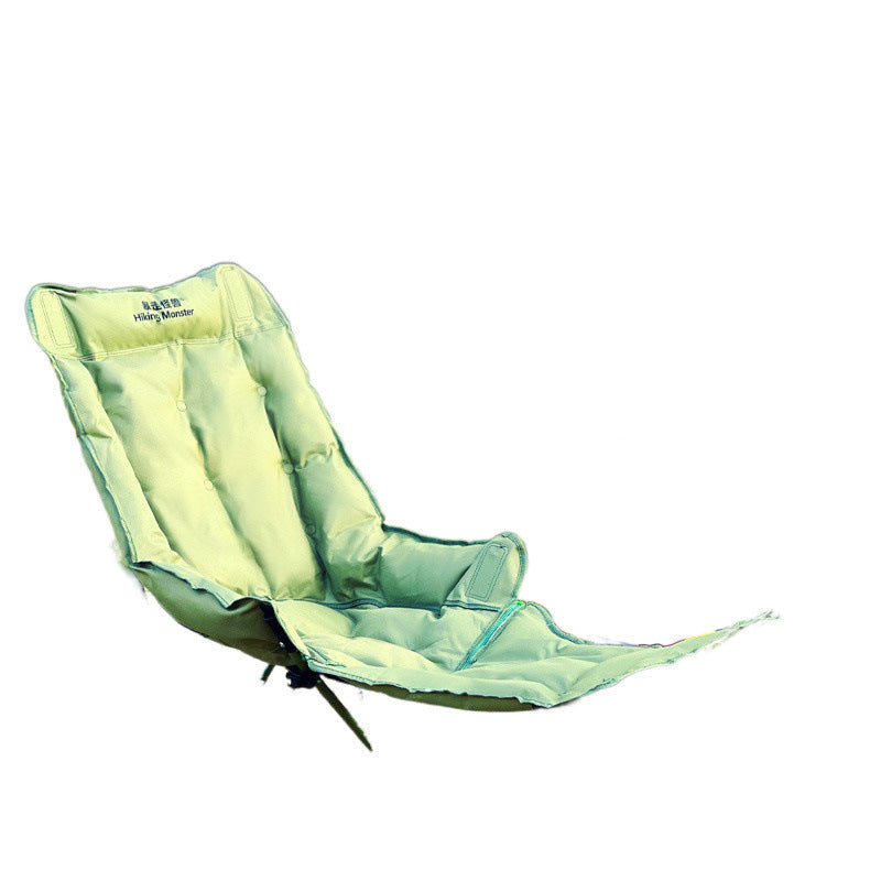 Moon Foldable Camping Recliner with Footrest & Backrest – Modern Minimalist Fabric & Carbon Steel Frame for Outdoor Patio