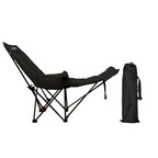 Moon Foldable Camping Recliner with Footrest & Backrest – Modern Minimalist Fabric & Carbon Steel Frame for Outdoor Patio