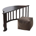 Mecedora Reclinable Nórdica Contemporánea Moon Boat con Respaldo de Piel Sintética, Algodón-Lino y HDF para Salón y Dormitorio
