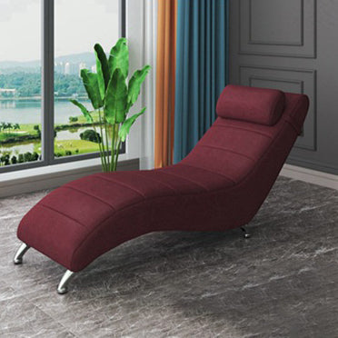 Modern Minimalist Waxed Leather & Synthetic Fabric Rectangular Recliner with Wood & Metal Frame and Backrest for Living Room & Bedroom