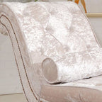 Elegant European-Style Velvet and Leather Curved Chaise Lounge Recliner with Backrest — Traditional Wood Frame for Living Room or Bedroom