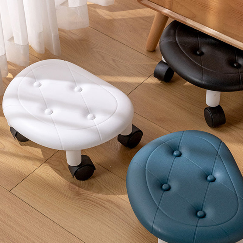 Modern Minimalist Oval Plastic Swivel Stool – Low, Movable Seat for Entryway & Living Room