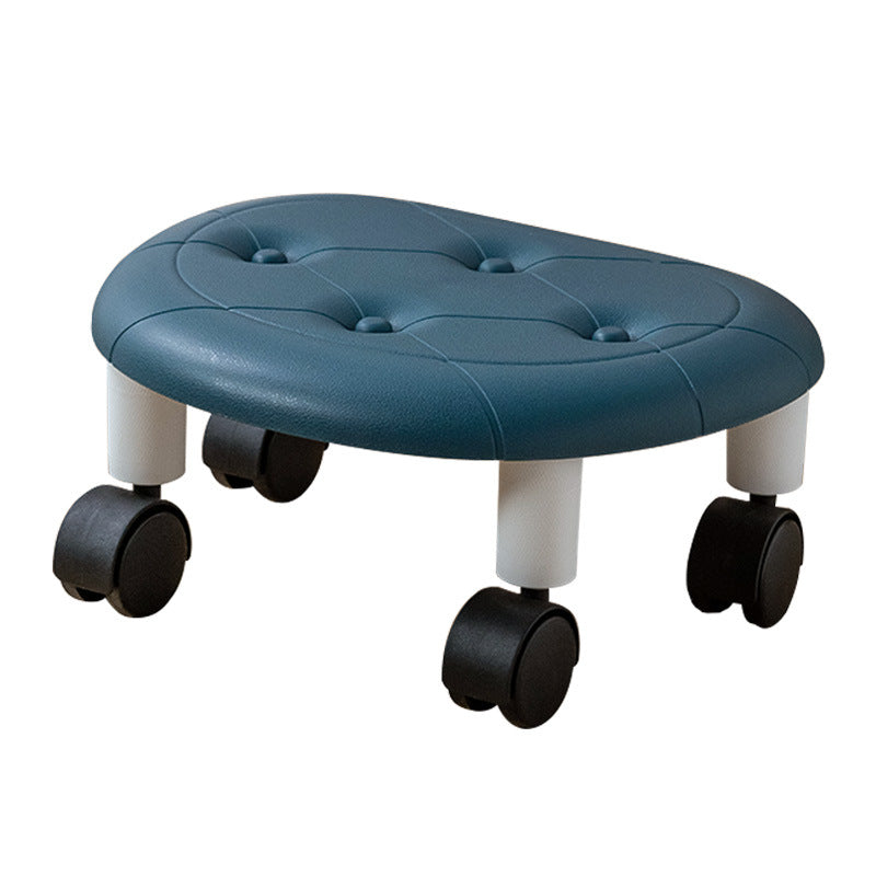 Modern Minimalist Oval Plastic Swivel Stool – Low, Movable Seat for Entryway & Living Room