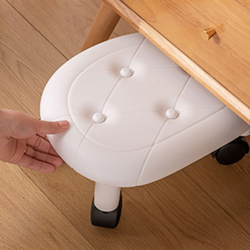 Modern Minimalist Oval Plastic Swivel Stool – Low, Movable Seat for Entryway & Living Room