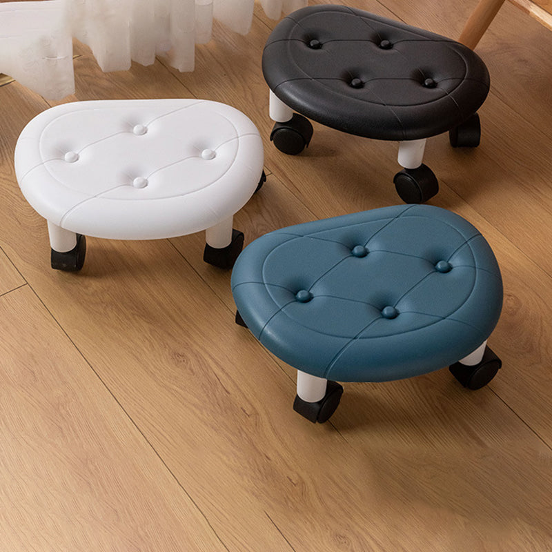 Modern Minimalist Oval Plastic Swivel Stool – Low, Movable Seat for Entryway & Living Room