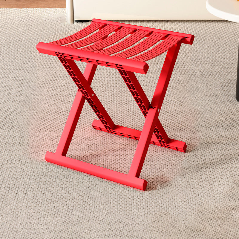 Contemporary Industrial Square Foldable Stool – Portable Low-Profile Camping Chair (PP/TPE) for Outdoor & Indoor Living