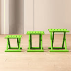 Taburete cuadrado plegable industrial contemporáneo – Silla de camping portátil de perfil bajo (PP/TPE) para uso exterior e interior