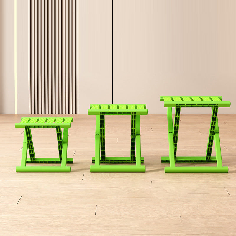 Contemporary Industrial Square Foldable Stool – Portable Low-Profile Camping Chair (PP/TPE) for Outdoor & Indoor Living