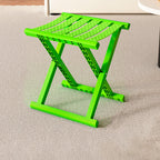 Taburete cuadrado plegable industrial contemporáneo – Silla de camping portátil de perfil bajo (PP/TPE) para uso exterior e interior
