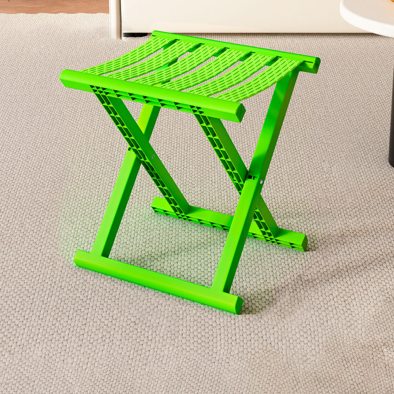 Taburete cuadrado plegable industrial contemporáneo – Silla de camping portátil de perfil bajo (PP/TPE) para uso exterior e interior