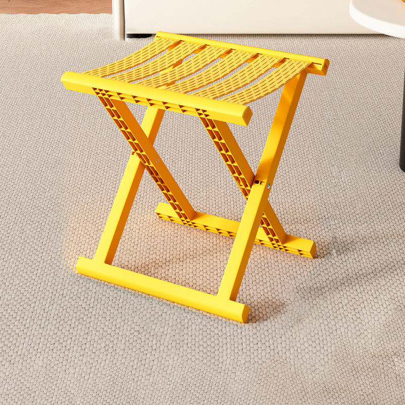 Taburete cuadrado plegable industrial contemporáneo – Silla de camping portátil de perfil bajo (PP/TPE) para uso exterior e interior