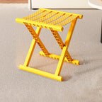 Taburete cuadrado plegable industrial contemporáneo – Silla de camping portátil de perfil bajo (PP/TPE) para uso exterior e interior
