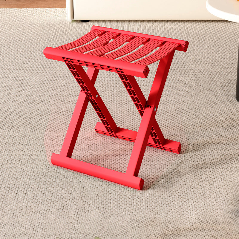 Taburete cuadrado plegable industrial contemporáneo – Silla de camping portátil de perfil bajo (PP/TPE) para uso exterior e interior