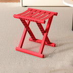 Taburete cuadrado plegable industrial contemporáneo – Silla de camping portátil de perfil bajo (PP/TPE) para uso exterior e interior