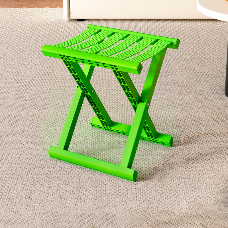 Taburete cuadrado plegable industrial contemporáneo – Silla de camping portátil de perfil bajo (PP/TPE) para uso exterior e interior