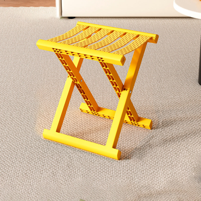 Contemporary Industrial Square Foldable Stool – Portable Low-Profile Camping Chair (PP/TPE) for Outdoor & Indoor Living