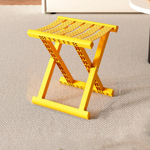Contemporary Industrial Square Foldable Stool – Portable Low-Profile Camping Chair (PP/TPE) for Outdoor & Indoor Living