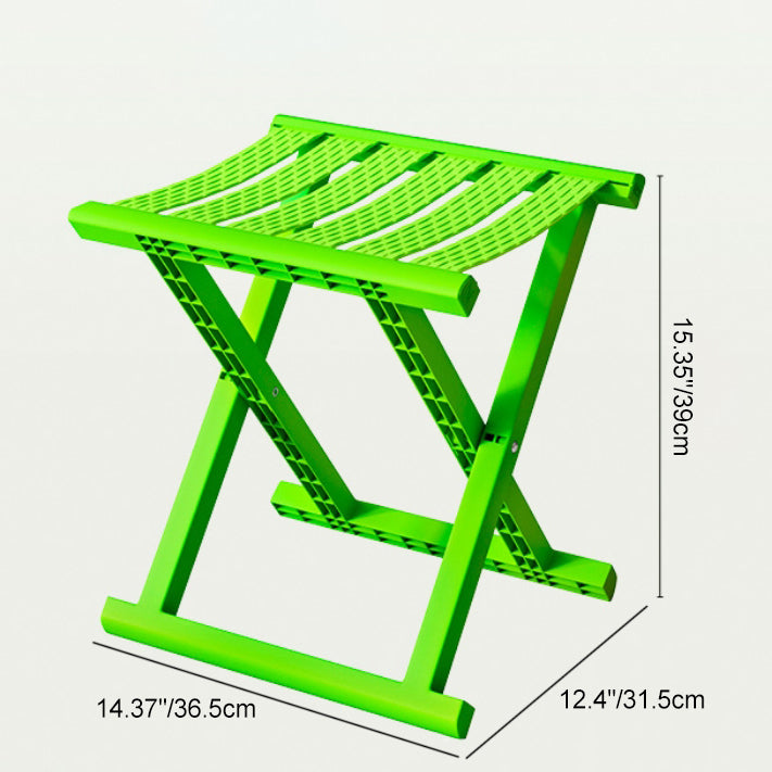 Taburete cuadrado plegable industrial contemporáneo – Silla de camping portátil de perfil bajo (PP/TPE) para uso exterior e interior