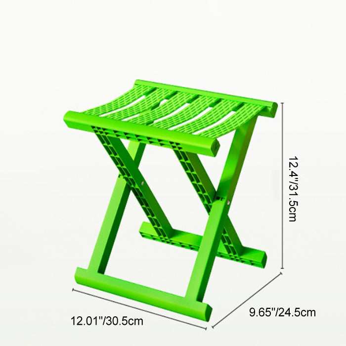 Taburete cuadrado plegable industrial contemporáneo – Silla de camping portátil de perfil bajo (PP/TPE) para uso exterior e interior