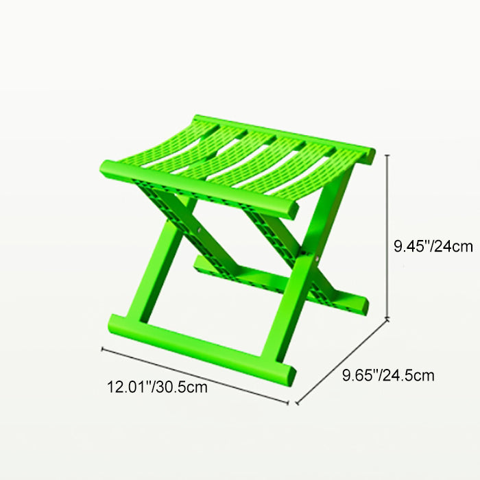 Taburete cuadrado plegable industrial contemporáneo – Silla de camping portátil de perfil bajo (PP/TPE) para uso exterior e interior