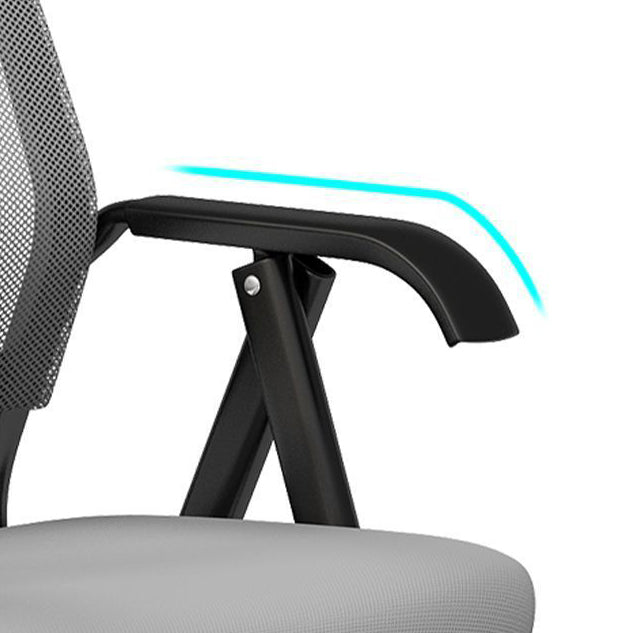 Modern Minimalist Foldable Mesh Sponge Carbon Steel Square Desk Chair With Backrest And Armrests For Home Office Or Study