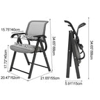Modern Minimalist Foldable Mesh Sponge Carbon Steel Square Desk Chair With Backrest And Armrests For Home Office Or Study