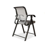 Modern Minimalist Foldable Mesh Sponge Carbon Steel Square Desk Chair With Backrest And Armrests For Home Office Or Study
