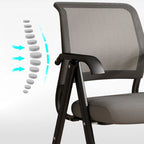 Modern Minimalist Foldable Mesh Sponge Carbon Steel Square Desk Chair With Backrest And Armrests For Home Office Or Study
