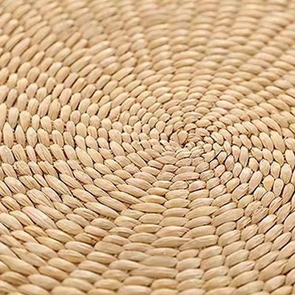 Cojín redondo/taburete bajo de algodón y junco tejido tradicional japonés, apilable, para sala de estar