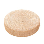 Cojín redondo/taburete bajo de algodón y junco tejido tradicional japonés, apilable, para sala de estar